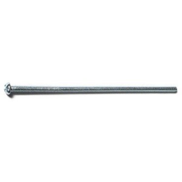 Midwest Fastener #6-32 x 4 in Combination Phillips/Slotted Round Machine Screw, Zinc Plated Steel, 100 PK 50937